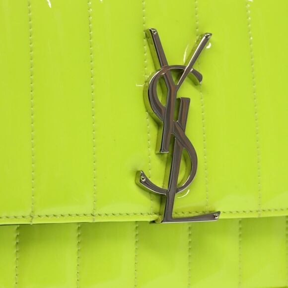 Saint Laurent Vicky Green Patent Leather Shoulder Bag (Pre-Owned) - Picture 7 of 16